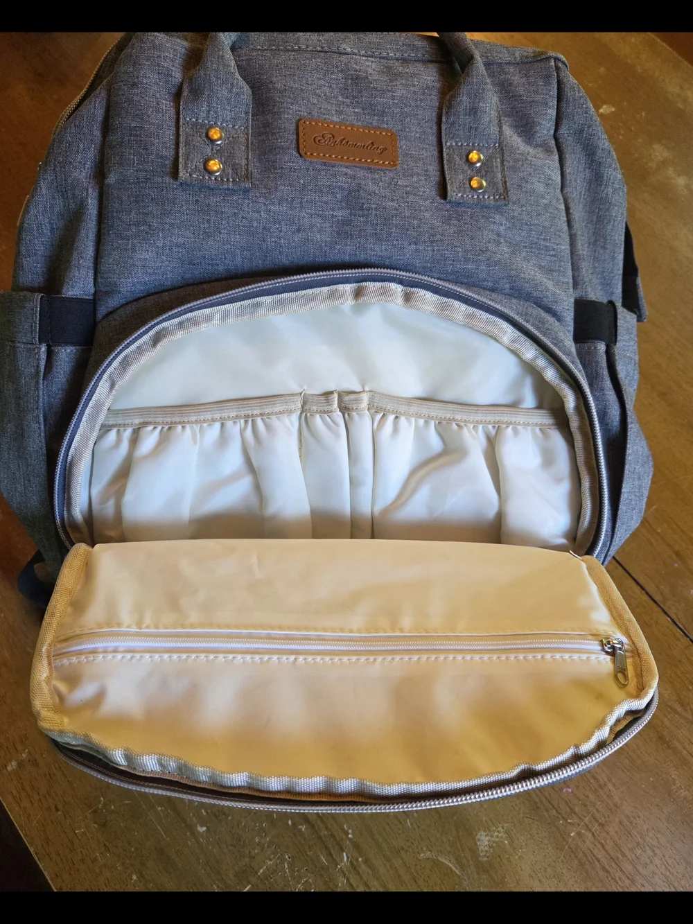 Grey Diaper Bag With Changing Station